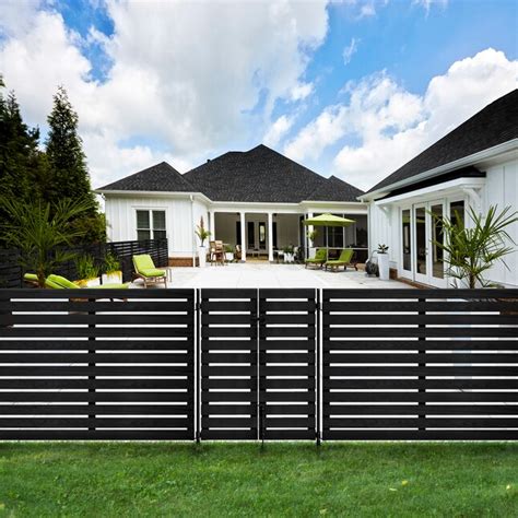 YARDLINK 3.8-ft x 3.5-ft Black Flat-top Decorative Wood Fence Gate in ...