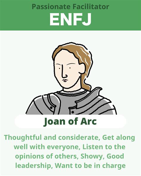 ENFJ Personality Type: Characteristics, Strengths, Weaknesses, Love, Careers - Joan of Arc Type ...