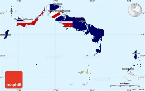 Flag Simple Map of Turks and Caicos Islands, single color outside, flag ...