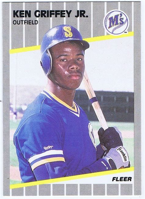 Ken Griffey Jr. 1989 Fleer Rookie Card Seattle Mariners #548 3 Card Gem ...