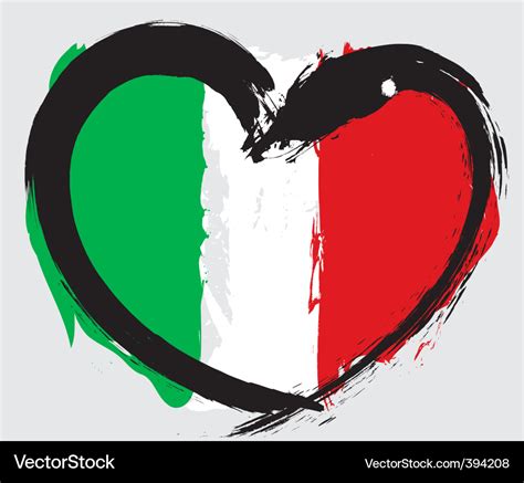 Italian heart shape flag Royalty Free Vector Image