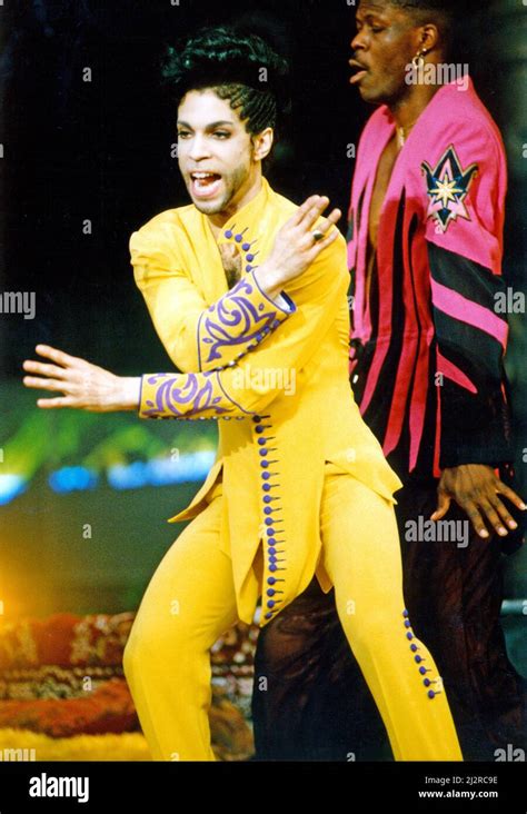 Prince in concert at Maine Road, Manchester. Diamonds and Pearls Tour. 26th June 1992 Stock ...