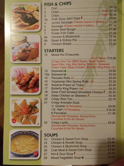 Menu at Golden fish bar, Bristol, 167 High St