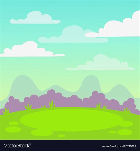 Cute cartoon nature landscape square background Vector Image