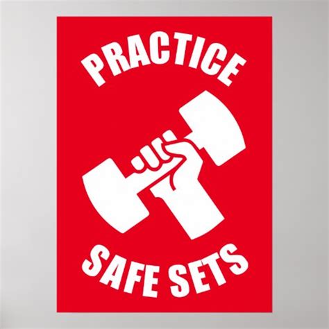 Practice Safe Sets - Gym Humor Poster | Zazzle