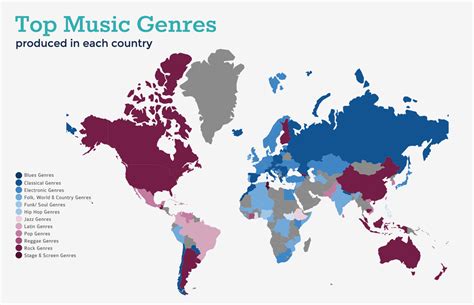 What genre of music does your country produce the most? : MapPorn