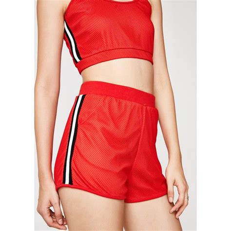 Red Athletic Mesh Shorts (€23) liked on Polyvore featuring activewear ...