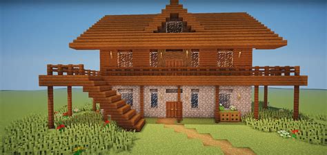 Minecraft Dark oak wooden house Ideas and Design