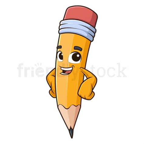 Cartoon Pencil Vector Illustration Clip Art - FriendlyStock