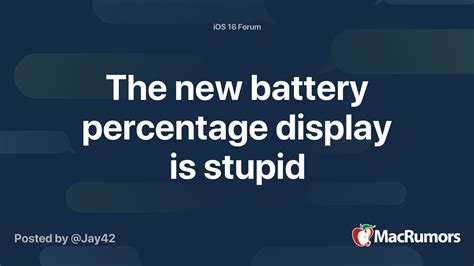 The new battery percentage display is stupid | MacRumors Forums