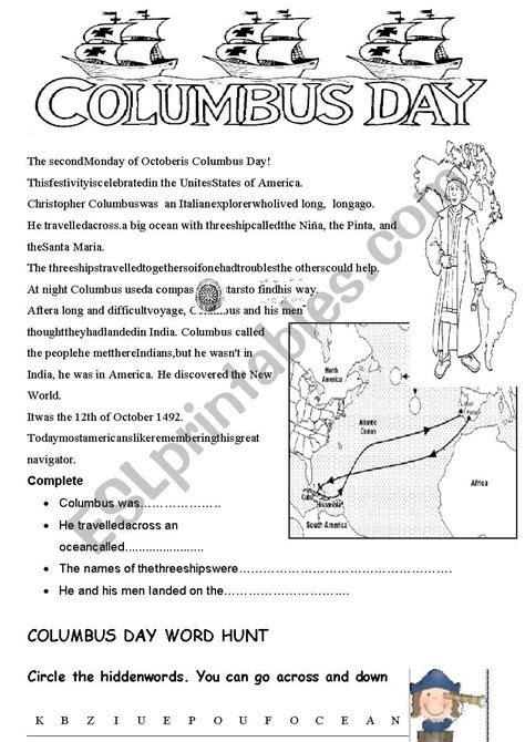 Columbus Day - ESL worksheet by annie8