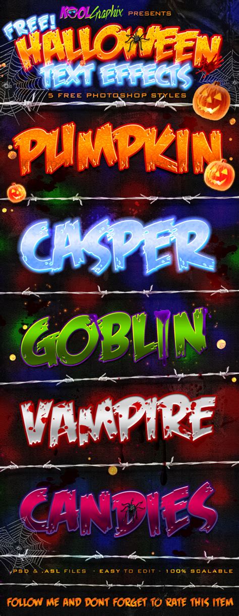 Creative halloween font style Photoshop Styles free download