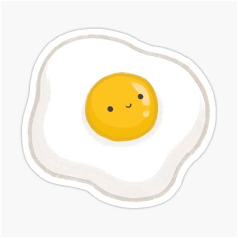 "Cute Fried Egg" Sticker for Sale by lintida | Redbubble