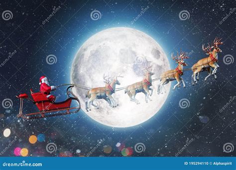 Santa Claus in a Sleigh Ready To Deliver Presents with Sleigh Stock ...