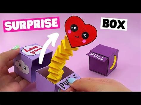 DIY - POP OUT Surprise Box, Surprise Gift Box Idea, POP UP Box, Pull ...