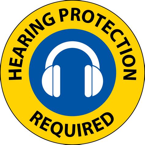 Hearing Protection Required Sign On White Background 21336022 Vector ...