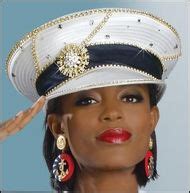 Sailor influenced white/navy/ gold and silver rhinestone hat. from womensuits.com they have ...