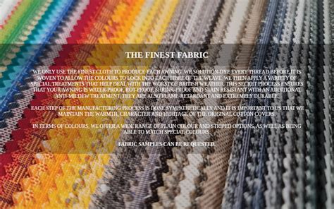 Palette of Over 300 Beautiful Fabric Colours – Perfect Awning Solutions