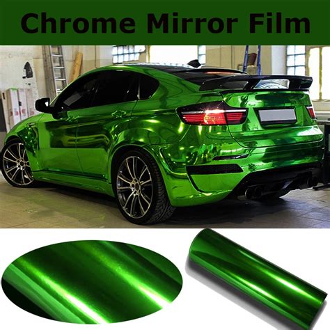 Premium Stretchable Chrome Mirror Green Vinyl Wrap With Air Bubble Free Car Wrap Foil Chrome ...