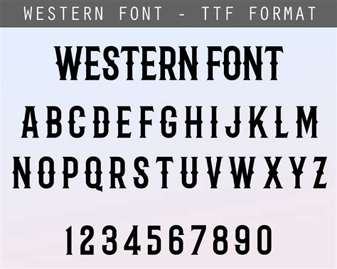 Western Font TTF Western Letters & Numbers Cricut Alphabet - Etsy