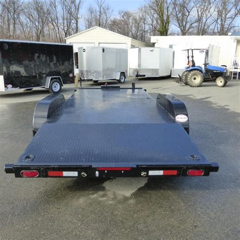 Quality 7' x 18' Solid Deck Car Hauler w/ Winch Plate and Battery Box | New enclosed cargo ...