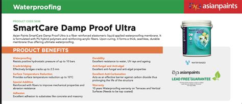 Asian Paints Smart Care Damp Proof Ultra (4L) | HARDWARE SHACK