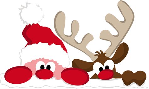 Download Currant,santa Claus,moose, - Cute Santa And Reindeer Clipart - Png Download (#446429 ...