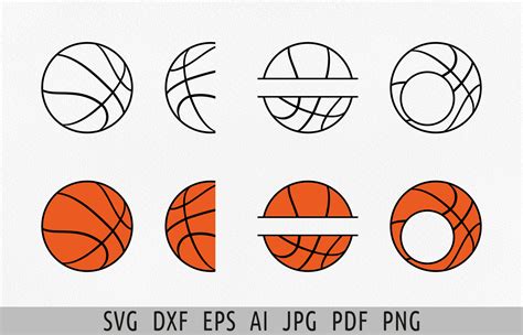 Basketball Svg Half Basketball Split Svg Graphic by Julia's digital designs · Creative Fabrica