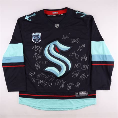 Kraken Jersey Team-Signed by (24) with Riley Sheehan, Haydn Fleury ...