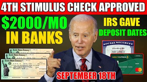 IRS GAVE NEW DEPOSIT DATES! 4TH STIMULUS CHECKS APPROVED $2000MO IN ...