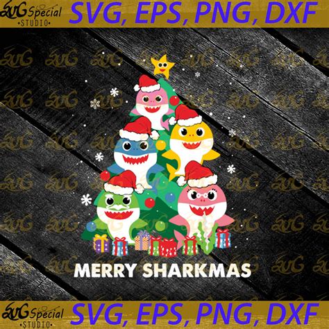 Merry Sharkmas Shark Santa Ugly Christmas Lights Boys Svg, Cricut File – Svgspecial