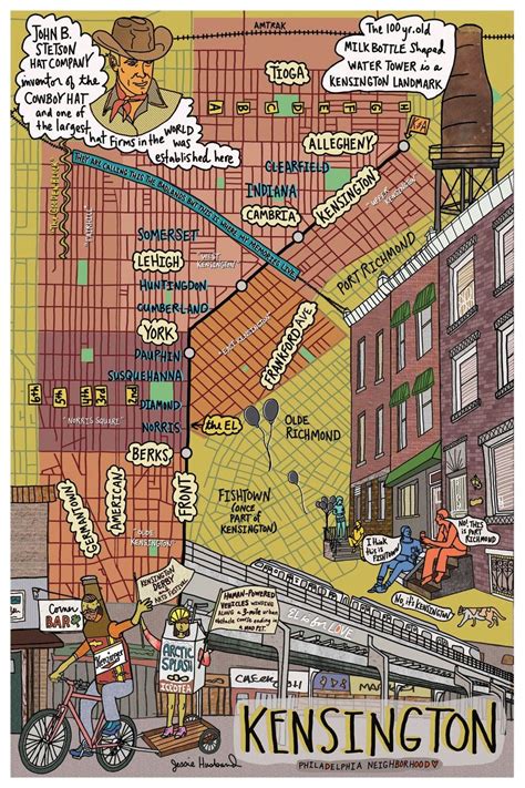 Map of Kensington, Philadelphia, Philly Neighborhood Map, Philly Art ...