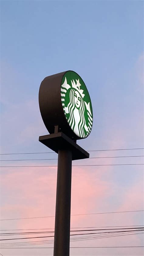 Starbucks sign with pink aesthetic sky Pink Sky, Pink Aesthetic, Resident, Starbucks, Events ...