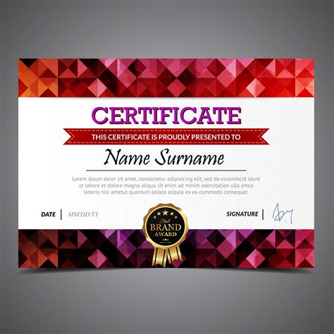 Colorful Certificate Template 193292 Vector Art at Vecteezy