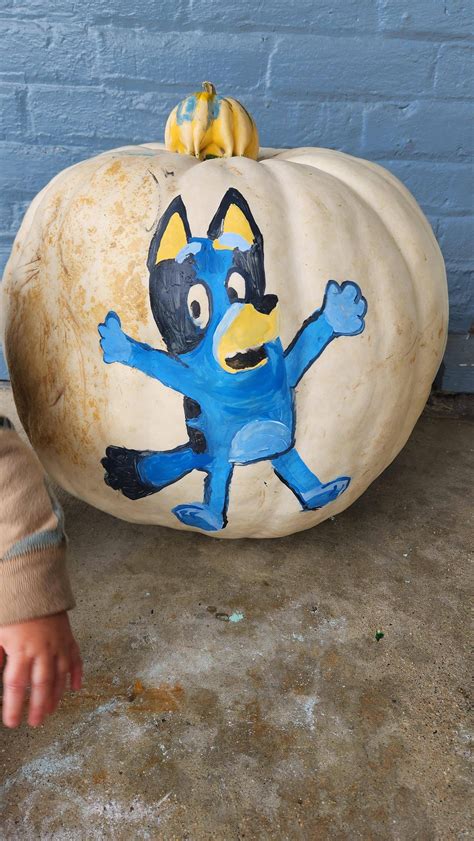 I painted bluey on my pumpkin! : r/bluey