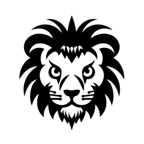 Premium Vector | Lion vector black and white cutting printing