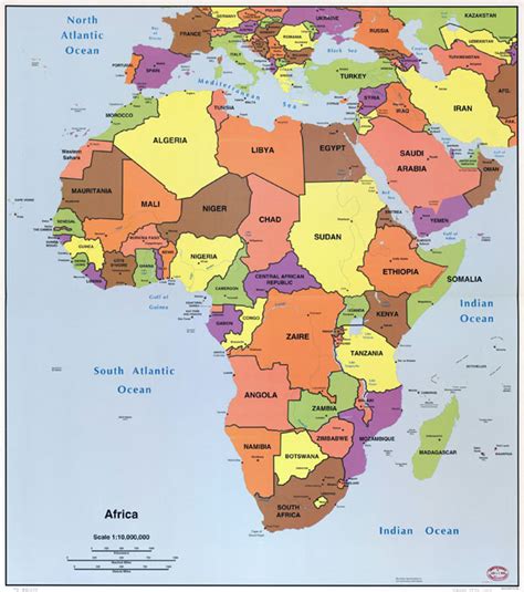 Large detailed political map of Africa with all capitals – 1996 ...