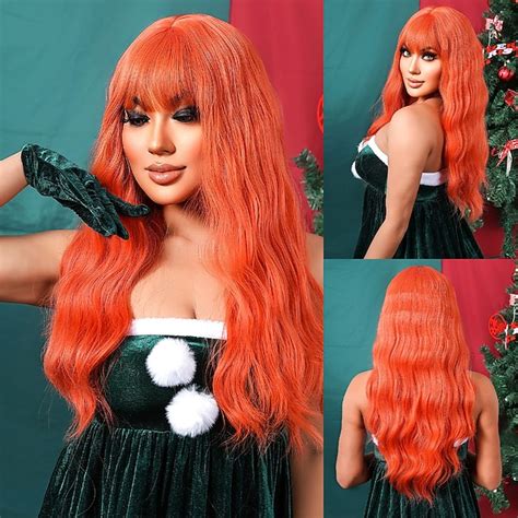 Synthetic Wig Uniforms Career Costumes Princess Curly Water Wave Middle Part Layered Haircut Wig ...