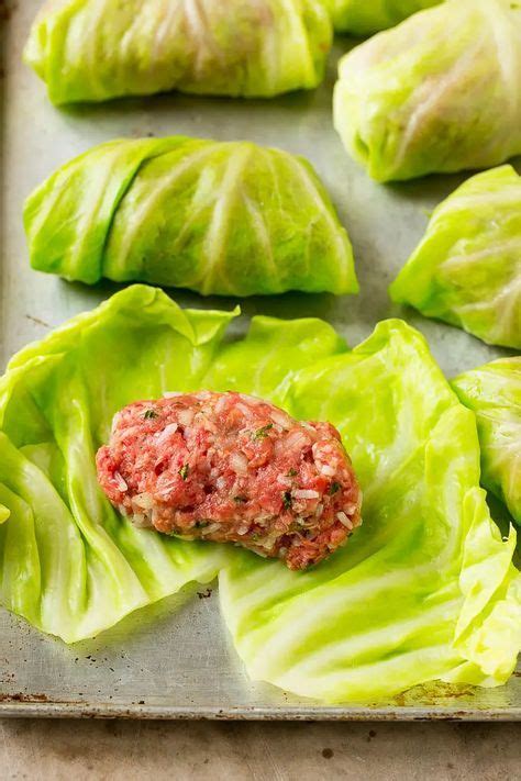 Ground beef and rice on cooked cabbage leaves. | Cabbage recipes, Best ...