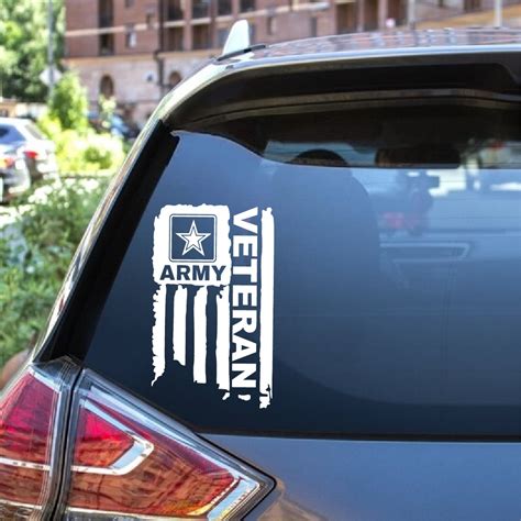 Army Veteran Weathered Flag Military Window Decal Sticker