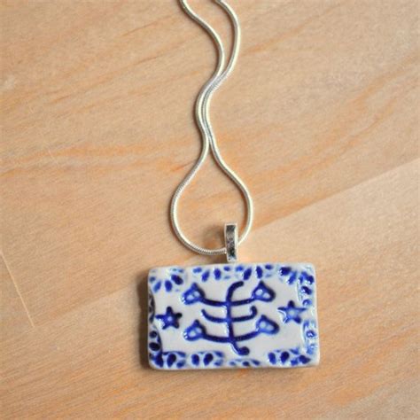 Baha'i Ringstone Symbol Necklace Porcelain Rectangle in | Etsy | Symbol necklace, Necklace, Drop ...