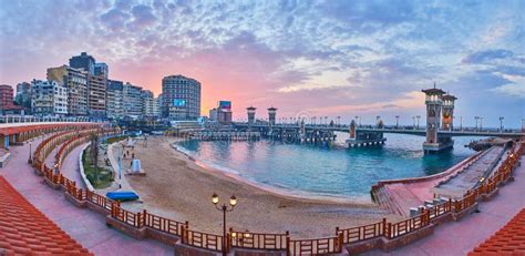 Romantic Sunset in Alexandria, Egypt Editorial Stock Image - Image of ...