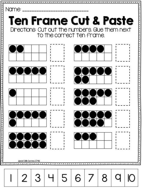 Ten Frame Practice: Worksheets and Games | Kindergarten math ...