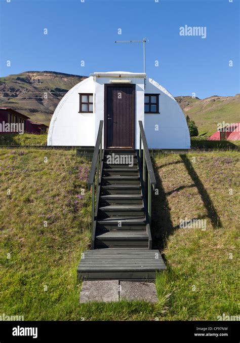 Old army Barracks converted to Summer homes, Hvalfjordur, Iceland Stock ...