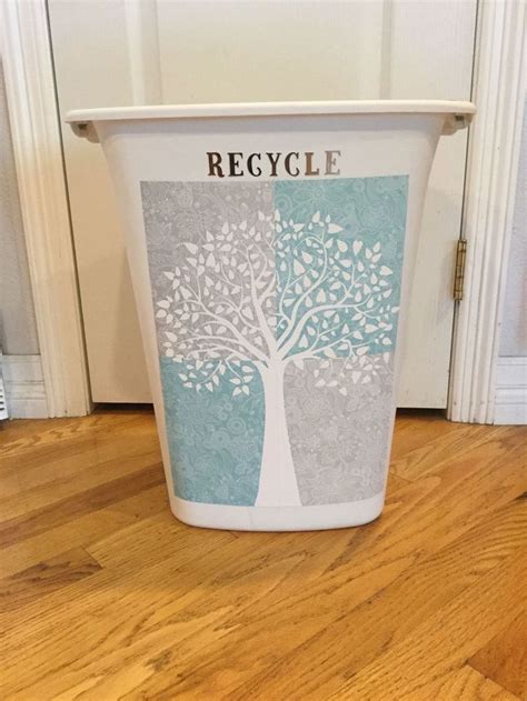 How to Decorate Your Trashcan/Recycle Can | Recycling containers, Recycle cans, Recycling bins