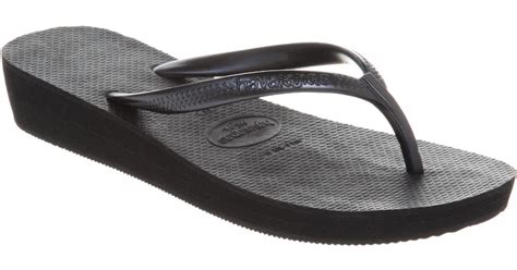 Havaianas Highlight Wedge Flip Flop Black Rubber - Lyst