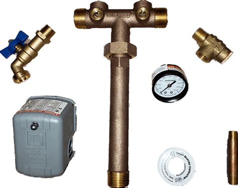 Pressure Tank Tee Kit, 1 1/4"x14" For Water Well, LF Brass, 30/50 Pressure Switch, w/ Check ...