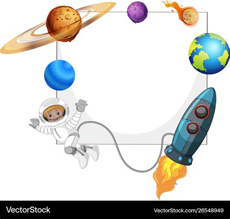 Solar system space frame Royalty Free Vector Image