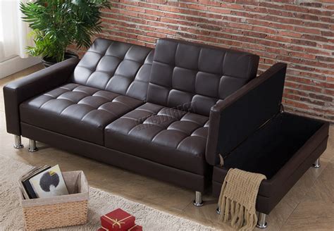 WestWood PU Sofa Bed With Storage 3 Seater Guest Sleeper Ottoman Stool ...