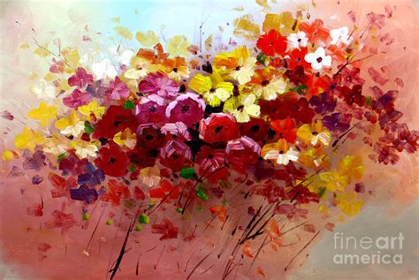 Sunrise Flowers - Abstract Oil Painting Original Modern Contemporary ...